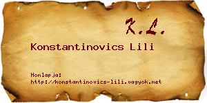 Konstantinovics Lili névjegykártya