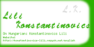 lili konstantinovics business card